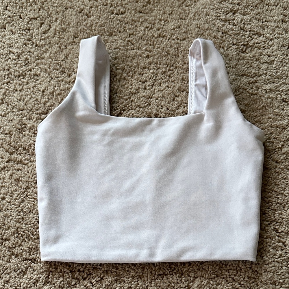Abercrombie & Fitch White Square Neck Sports Bra